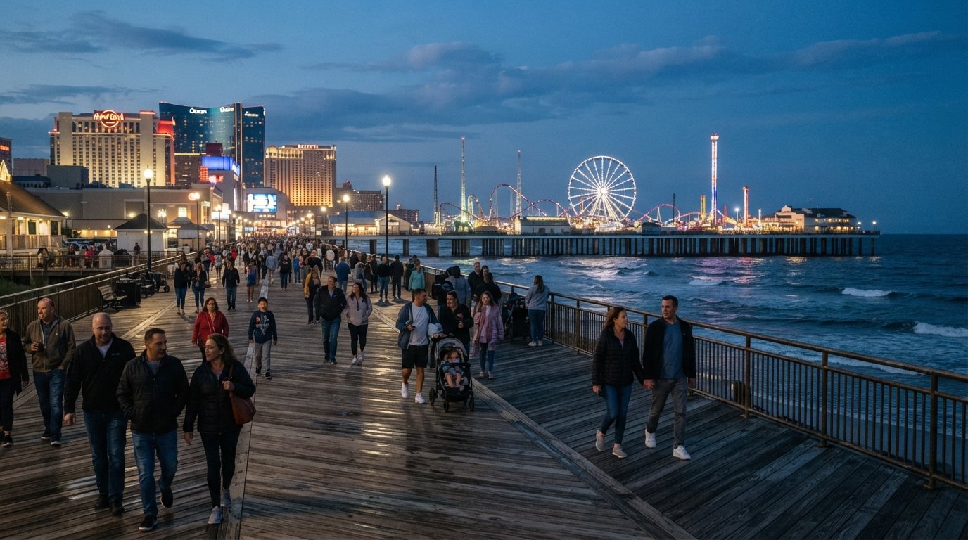 Der Boardwalk, Atlantic City: Fünf Meilen und eineinhalb aus Salz, Neon und alter Hitze von Jersey
